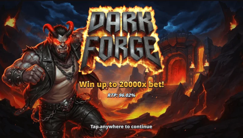 Dark Forge - indító menü pokoli kovácsműhely témájával